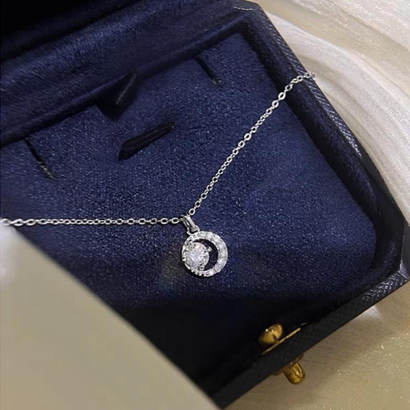 Zircon Moon Clavicle Necklace: Elegant Summer Gift for Her