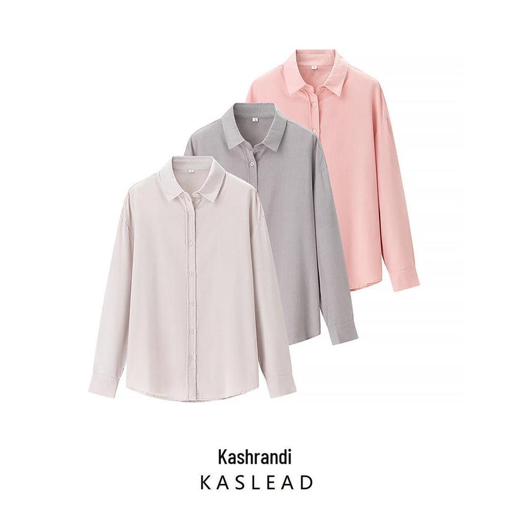 2025 Spring Women's European and American Style Multi-Color Button-Embellished Shirt with Turn-Down Collar