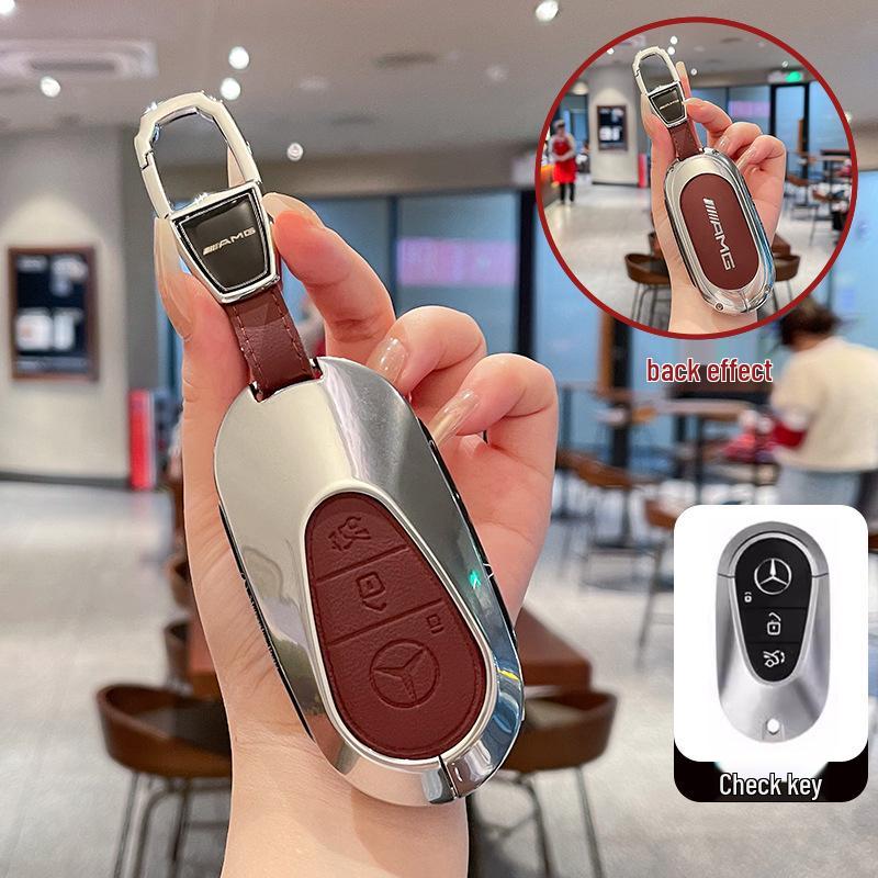 Mercedes AMG Key Case: Compatible with A35L, G63, GLE53, C43 - Premium Metal Shell Buckle for Men