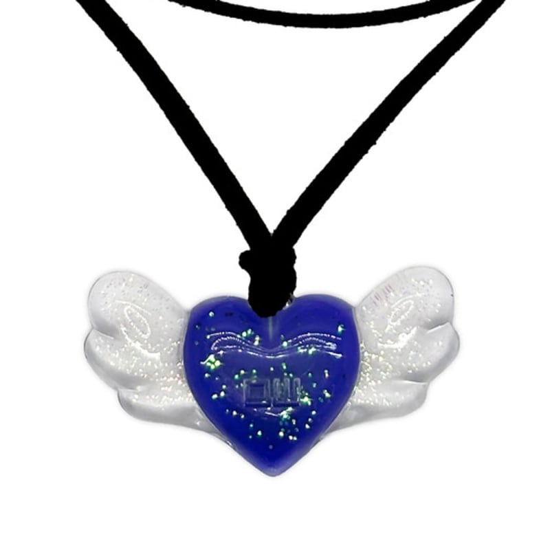 OTHER-worldly Heart Wings Pendant Necklace [Cobalt Blue]
