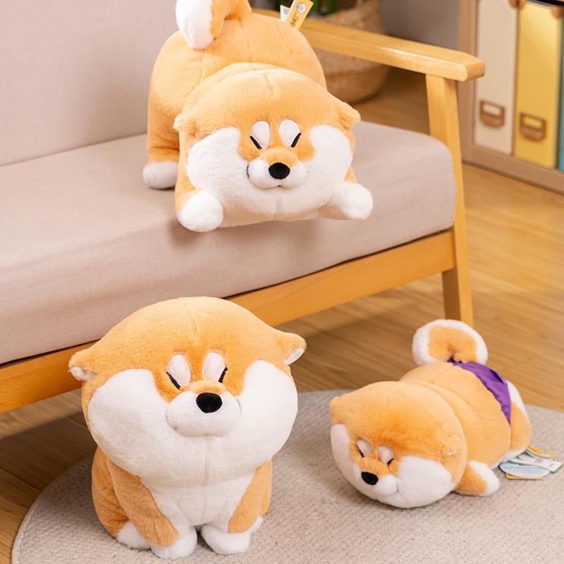 Adorable Cartoon Akita Dog Plush Toy Gentle Shiba Inu Puppy Stuffed Animal Dolls Accompany Sleeping Pillow Designed For Gifts