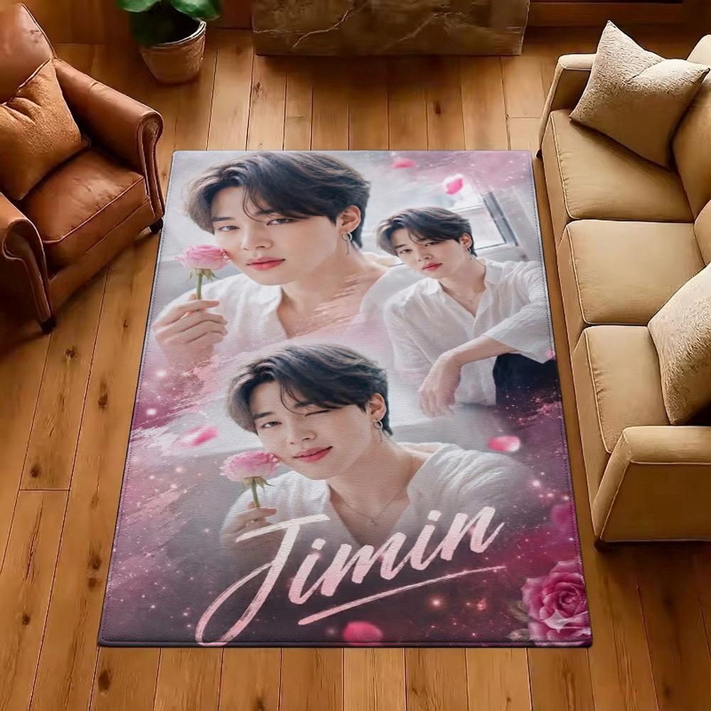 Jimin Pink Roses Carpet Soft Rug Plush Rug 8X10 Rug Living Room Rug Hallway Runner Noise Reducing