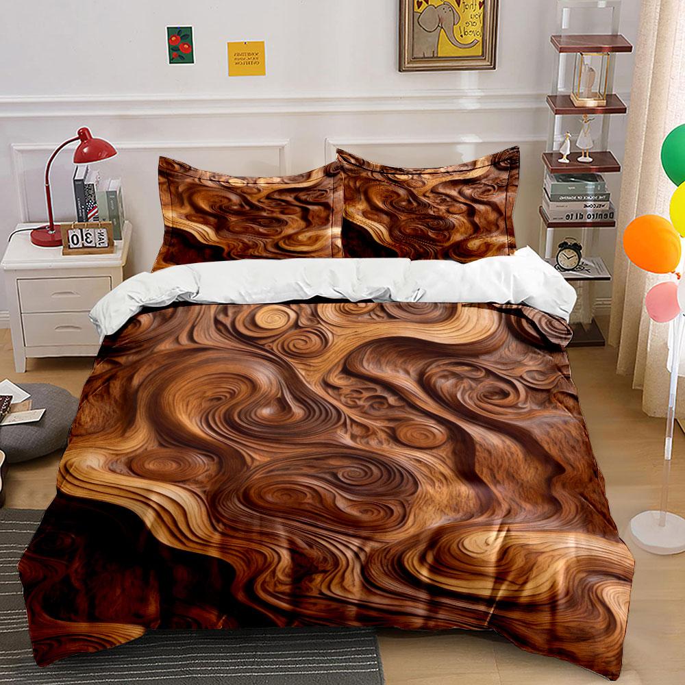 Swirled woodgrain pattern. Bedding sets Duvet cover sets Duvet covers Pillowcases(1 * Duvet Cover 2 * Pillowcases, without duvet insert)