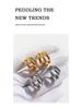 Real Gold-Plated Copper Crazy Sister Classic Three-Tube Earrings: Women's C-Shaped Hoop Silver Needle 300