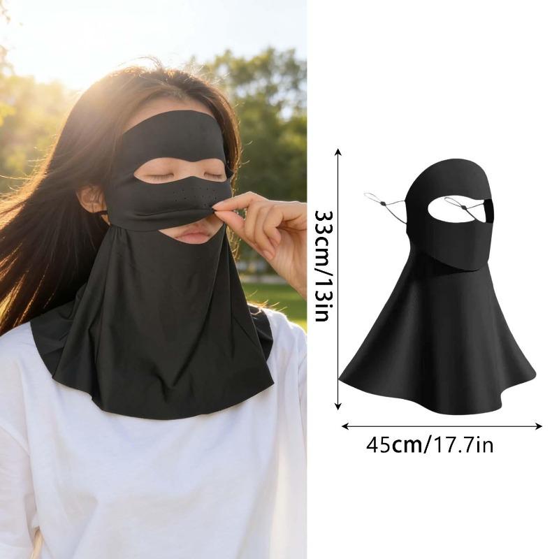 

Women Sun Protection Face Mask with Drinking Hole Ice Silk Cooling UV Block Neck Cover for Cycling Outdoor Summer Accessories чорний