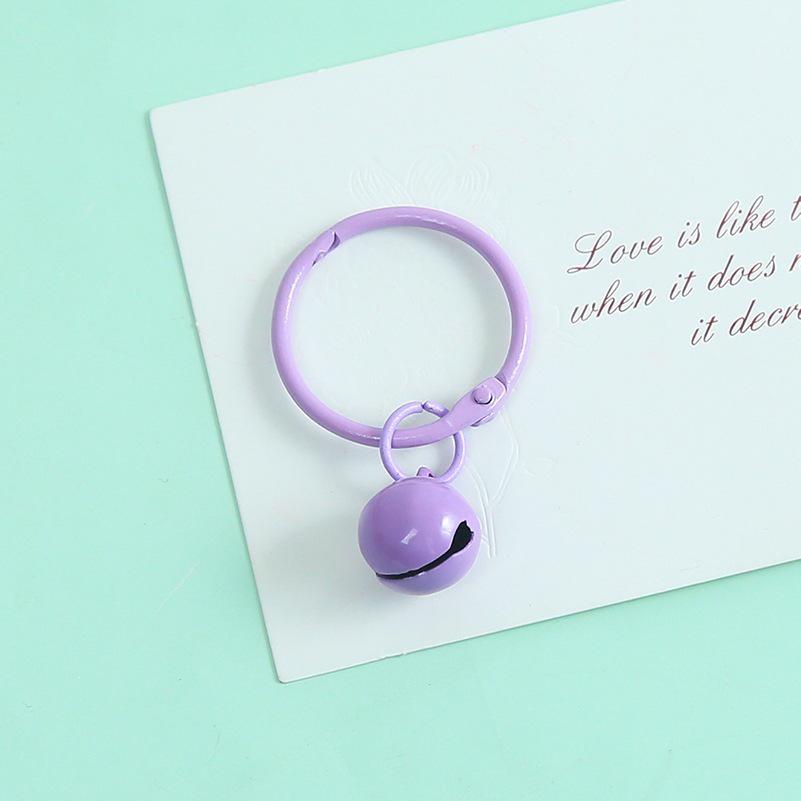 14mm Painted Alloy Bell Keychain Ring Pendant for DIY Accessories