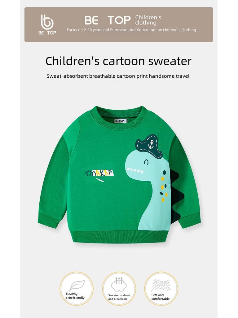 Children's 3D Dinosaur Sweater – New Spring/Autumn Style for Boys