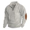 Autumn and winter new men's half chain corduroy casual stand up collar long sleeved sweatshirt