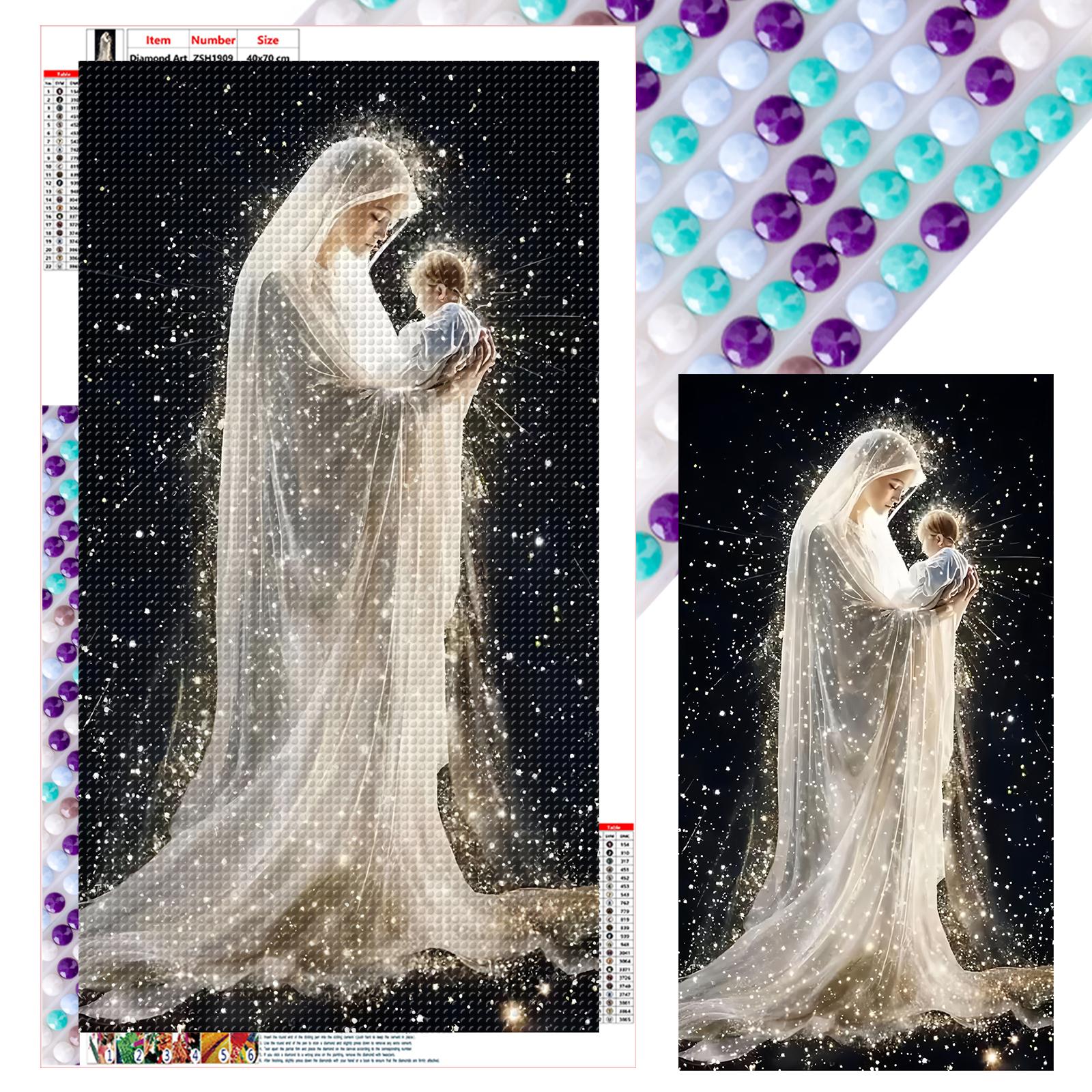 Glowing Lady Full DIY 5D Round Drill Gem Art Diamond Painting Kits for Adults Home Wall Decor Art Diamond Painting 15.75x27.56in белый