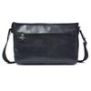 Sac à Bandoulière Double Cuir pour Hommes et Femmes, Bandoulière, Design Simple, Capacité Format B5, Cuir de Vachette, JPU-7465 (Marine)