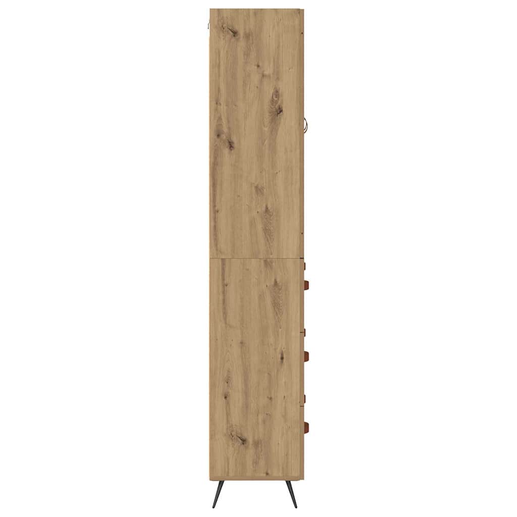 Highboard Cabinet with Shelf 2 pcs Artisan Oak Wood Material