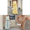 Casual Plaid Sleeveless Twopiece Set With Ruffle Hem For Women Spring Summer Comfort