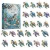 Desk Collection Figures Marine Life Advent Calendars 2026, 24 Days Christmas Countdown Calendar with 2D Acrylic Decorative Desktop Accessories Turtle
