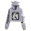 Felpa corta con orecchie da gatto Anime Demon Slayer 2024 per Ragazze - Collezione Autunnale