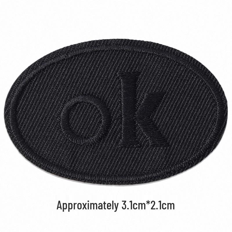 Self-Adhesive Embroidery Cloth Patches for Jackets & DIY Decor - OK Letter Accessory Stickers