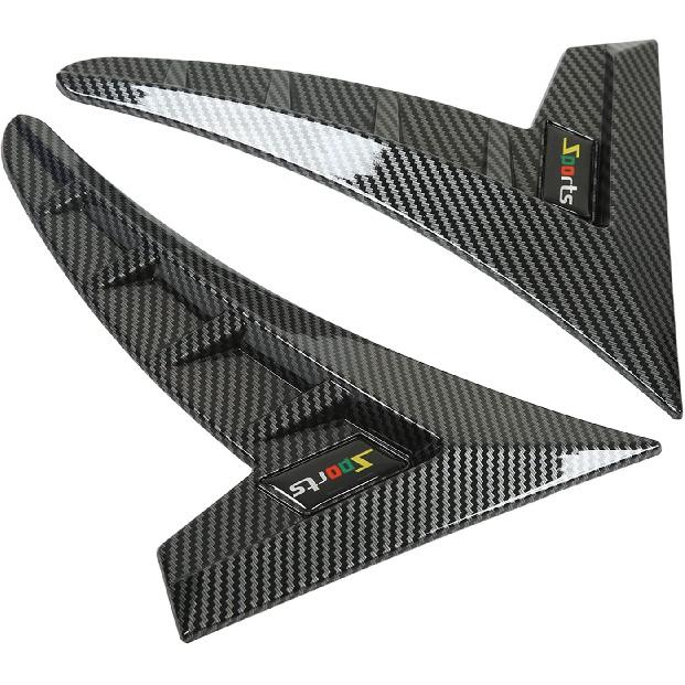 

Side Air Vent Cover Pair of Side Air Vent Trim Sport TPU High Toughness Universal Side Air Outlet Frame for Car (Glossy Black) Carbon Fiber Style