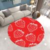 Round Carpet Family Living Room Strawberry Print Floor MATS Bedroom Kitchen Non-slip Carpet Doormats Room Decor Home Decor
