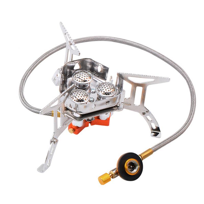 Outdoor Gas Stove Camping Backpack Stove 5800W Portable Burner Cooking Stove with Fuel Tank Adapter, Piezoelectric Ignition