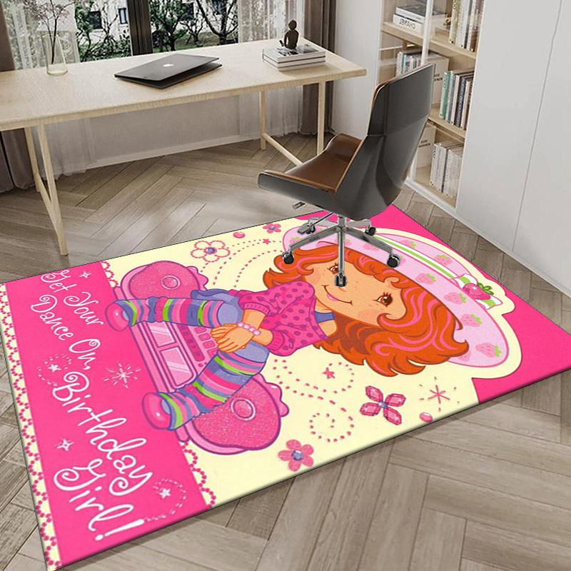 Strawberry Hat And Cat Carpet, Chair Rug,Rug for Office Bedroom living rooms, Doormat decor Fan Gift Christmas Gift