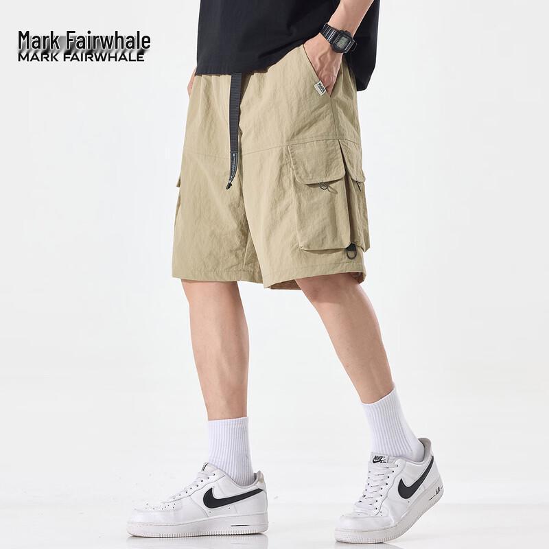 Mark Fairwhale Men's Ice Silk Multi-Pocket Cargo Shorts