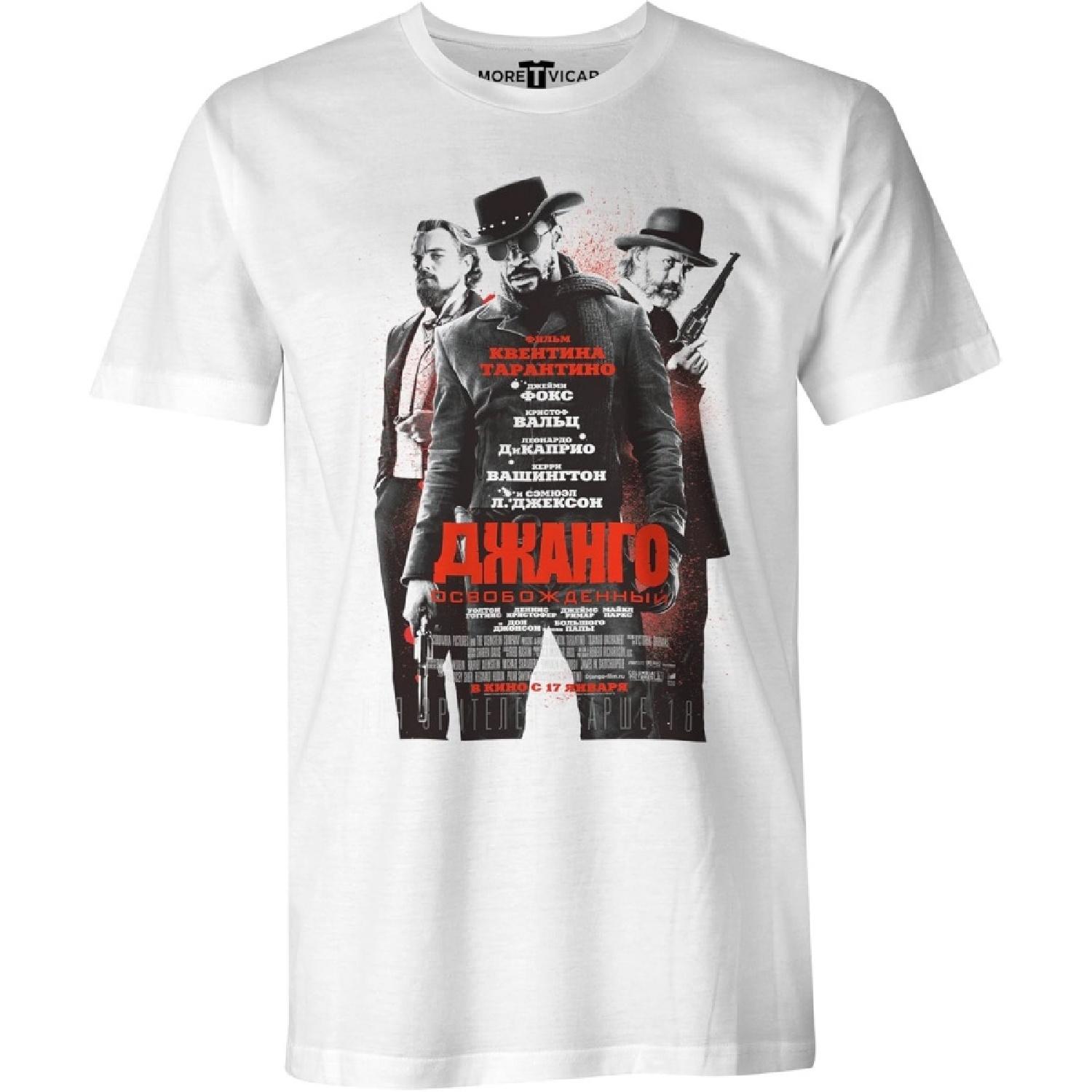 More T Vicar Men s Russian Django Unchained Movie Poster T Shirt S
