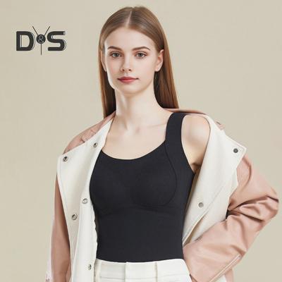 Chaleco de fondo con forma de copa 3D, cálido, cómodo, autocalentable, térmico, acolchado, sin costuras, para otoño e invierno