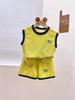 Children's Waffle Knit Sleeveless Sports Set – Breathable 2-Piece Basketball Uniform for Boys and Girls