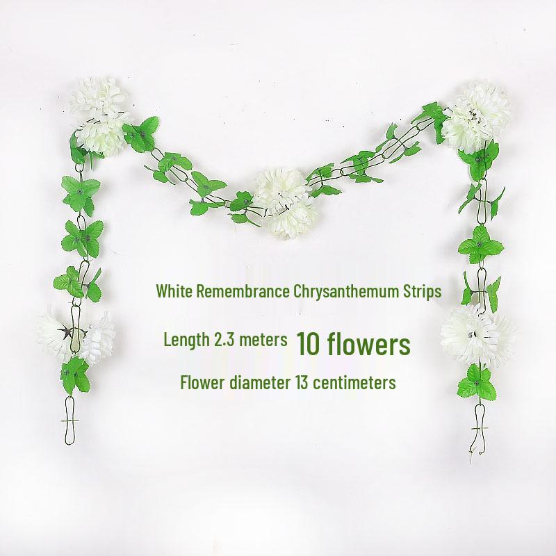 Qingming-Fest Chrysanthemenstrauß: 7-Kopf Seidenblumen Friedhofsgesteck für die Grabpflege