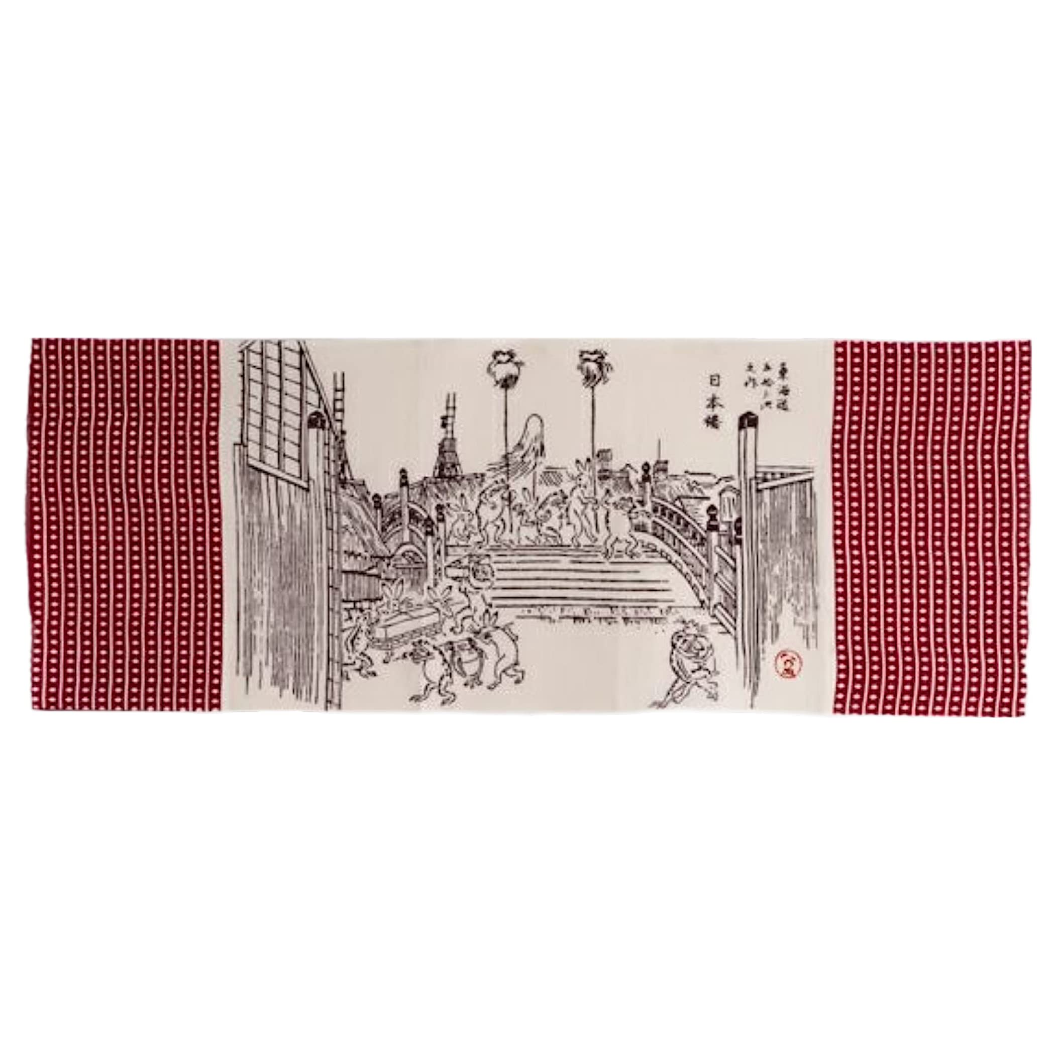 

Kamawanu Chusen Tenugui Choju Jinbutsu Giga of the Nihonbashi Made in Japan 33cm x 90cm Cotton Prime Minister Living Choju Jinbutsu Giga of the