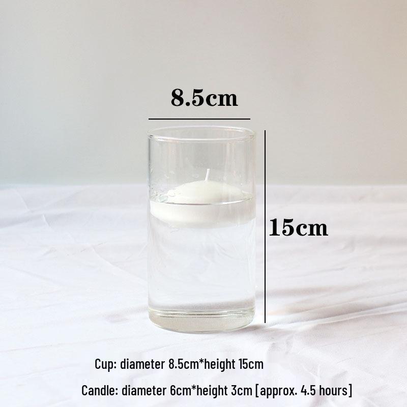 Glass Candle Holders for European Romantic Dinner, Wedding, Birthday, or Hotel Events - Floating Water Candles Included