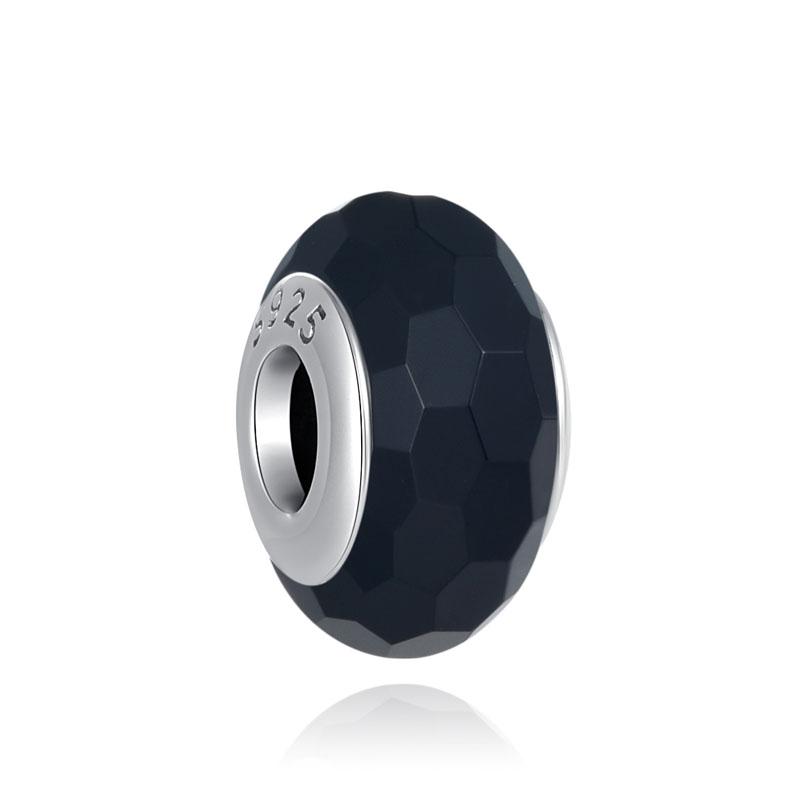 2024 New 925 Sterling Silver Plated Luminous Glass Charm Bule Merano Rainbow Bead Fit Original Diy Bracelet Jewelry Clip