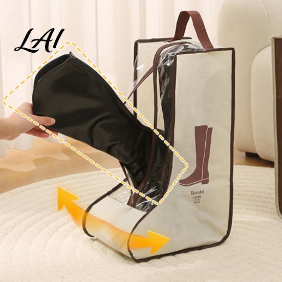 Travel Boot Organizer Boots Storage Bag with Zipper And Handle Portable Transparent PVC Dust Visible Footwear Protector Proof Organizer Dust-proof