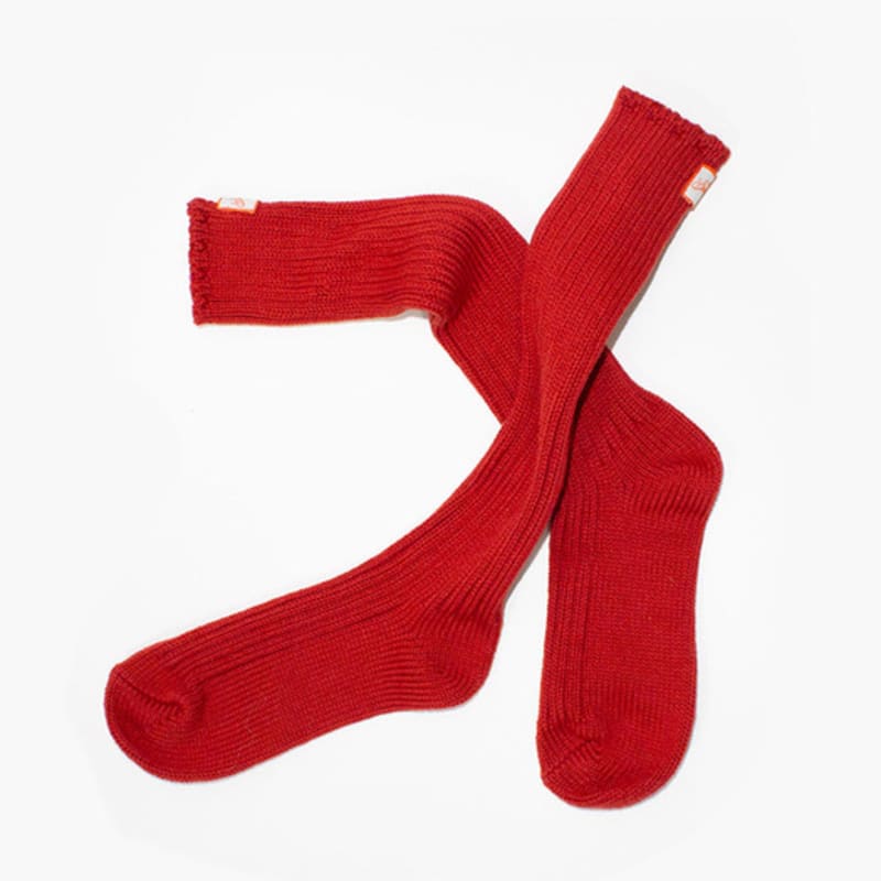 SNUGGIEST Chunky Cotton Winter Knit Socks [Blood Orange]