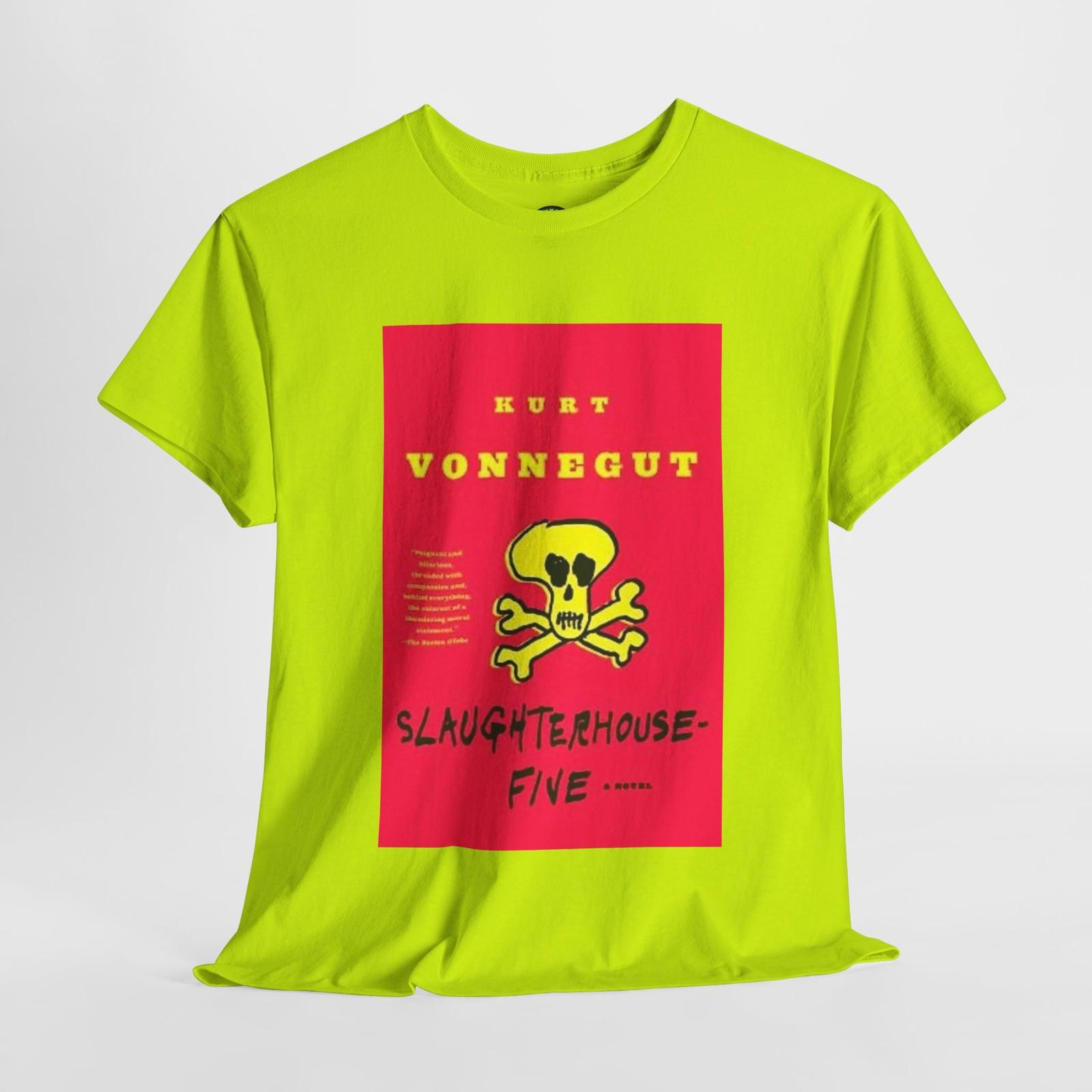 Slaughterhouse-Five T-Shirt Kurt Vonnegut Neon Skull Book Cover Tee S-5XL XXL
