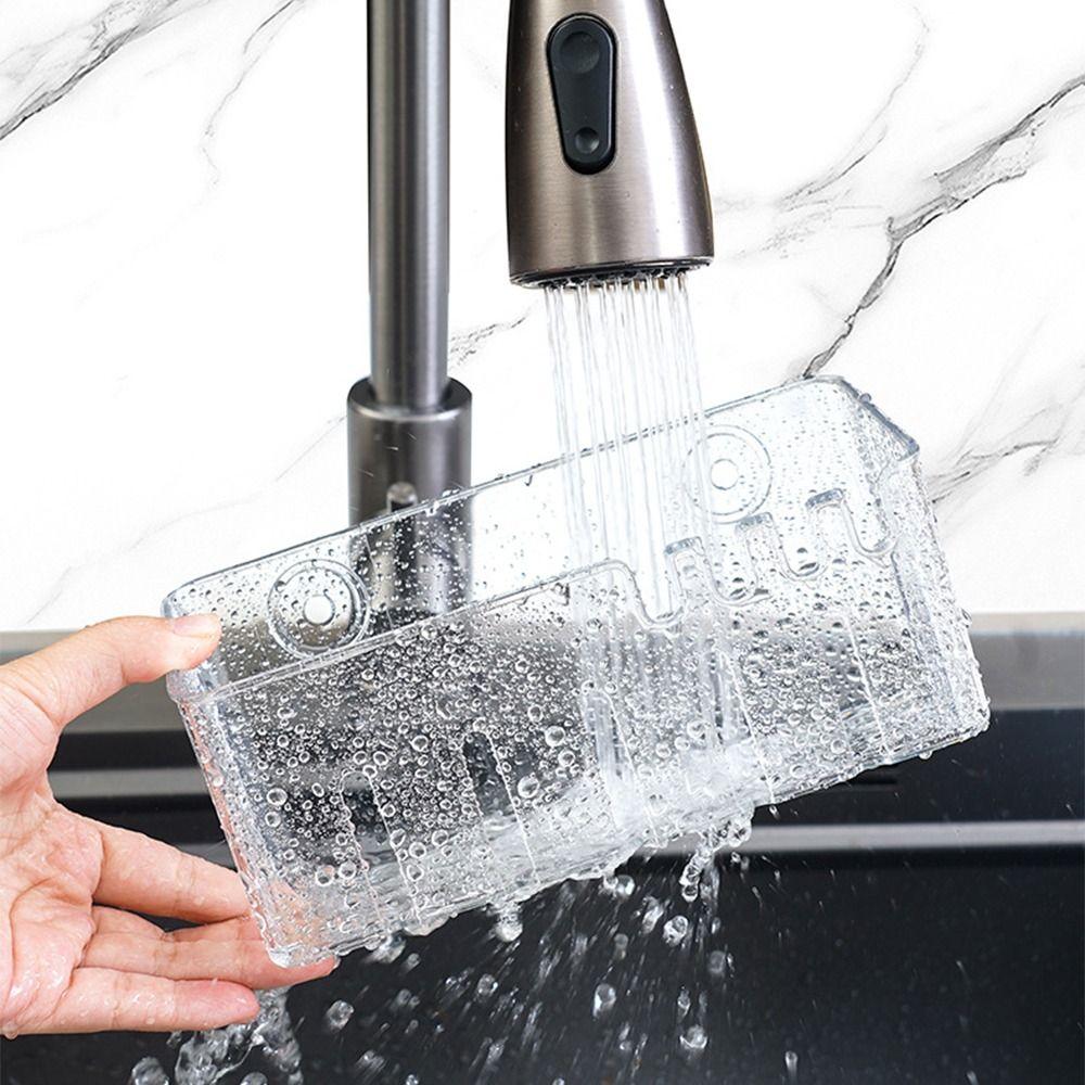 Suction Cup Kitchen Storage Racks Self-draining Seasoning Organizer Kitchen Sink Rack  Drain Rack