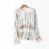 Acetate Wool Blended Printed Knitted Cardigan Women's Summer New Loose Versatile Thin Coat Top