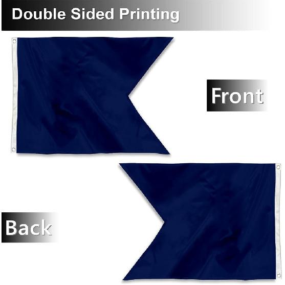 Fyon guidon flag Guidons Personalize Flags Double sided 3ply 20x27inch Banner No Customization (Blue 2 Grommets)