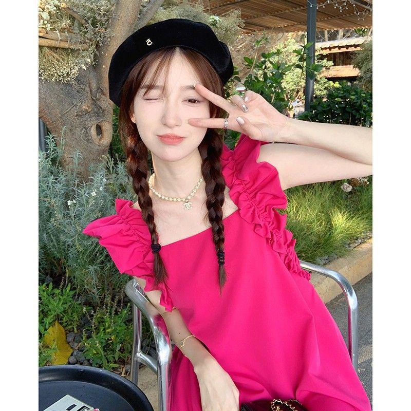 French design sense of thin backless beach skirt women's summer new Sanya seaside travel vacation sleeveless dress