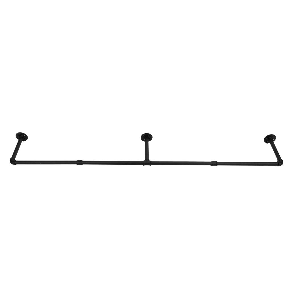 Clothes Rail Wall Mounted Hanging Bar Rack Detachable Retro Industrial Pipe Style Garment Rail