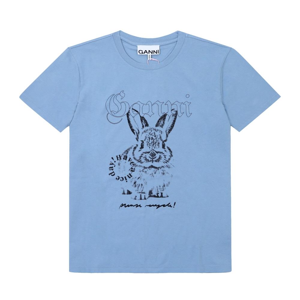 

Ganni Футболка с принтом логотипа-кролика женская S T-shirt T4155 326 T4155 326 (L)