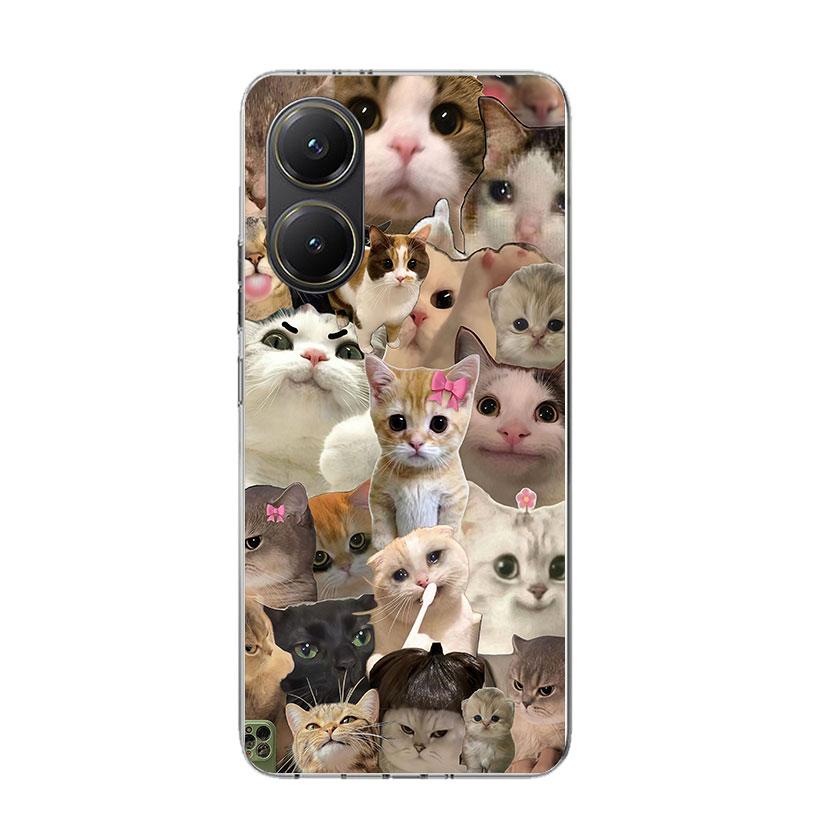 Crying Cat Memes Phone Case For Xiaomi Poco X7 X6 X5 Pro F7 Ultra Redmi 15C 15 13 13C 12 12C 10 10A 10C 9 9A 9C 9T Cover Poco X7