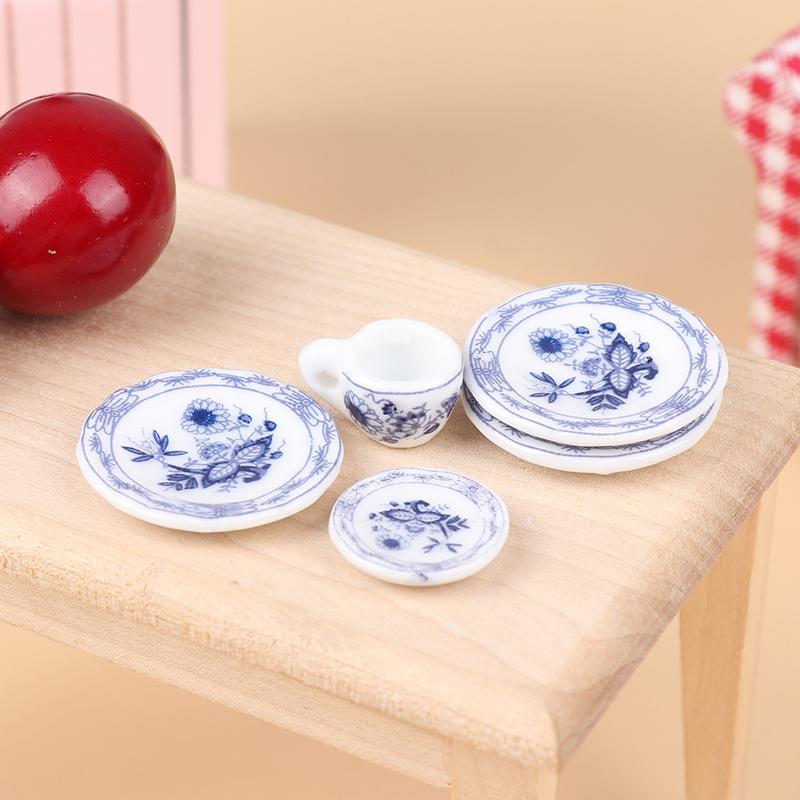 1 Sada 1:12 miniaturních porcelánových keramických čajových šálků domeček pro panenky Nádobí Kuchyňka domeček pro panenky Čajová konvice kutily