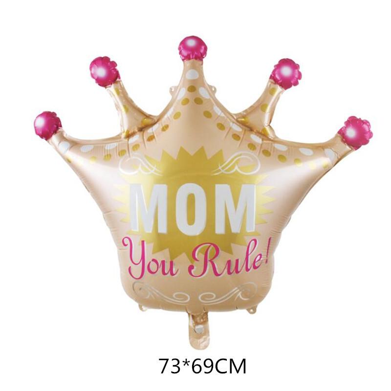 Mother's Day Crown Series Wedding Balloons Aluminum Foil Trophy Wreath & Apron Decorations for Celebrations & Weddings