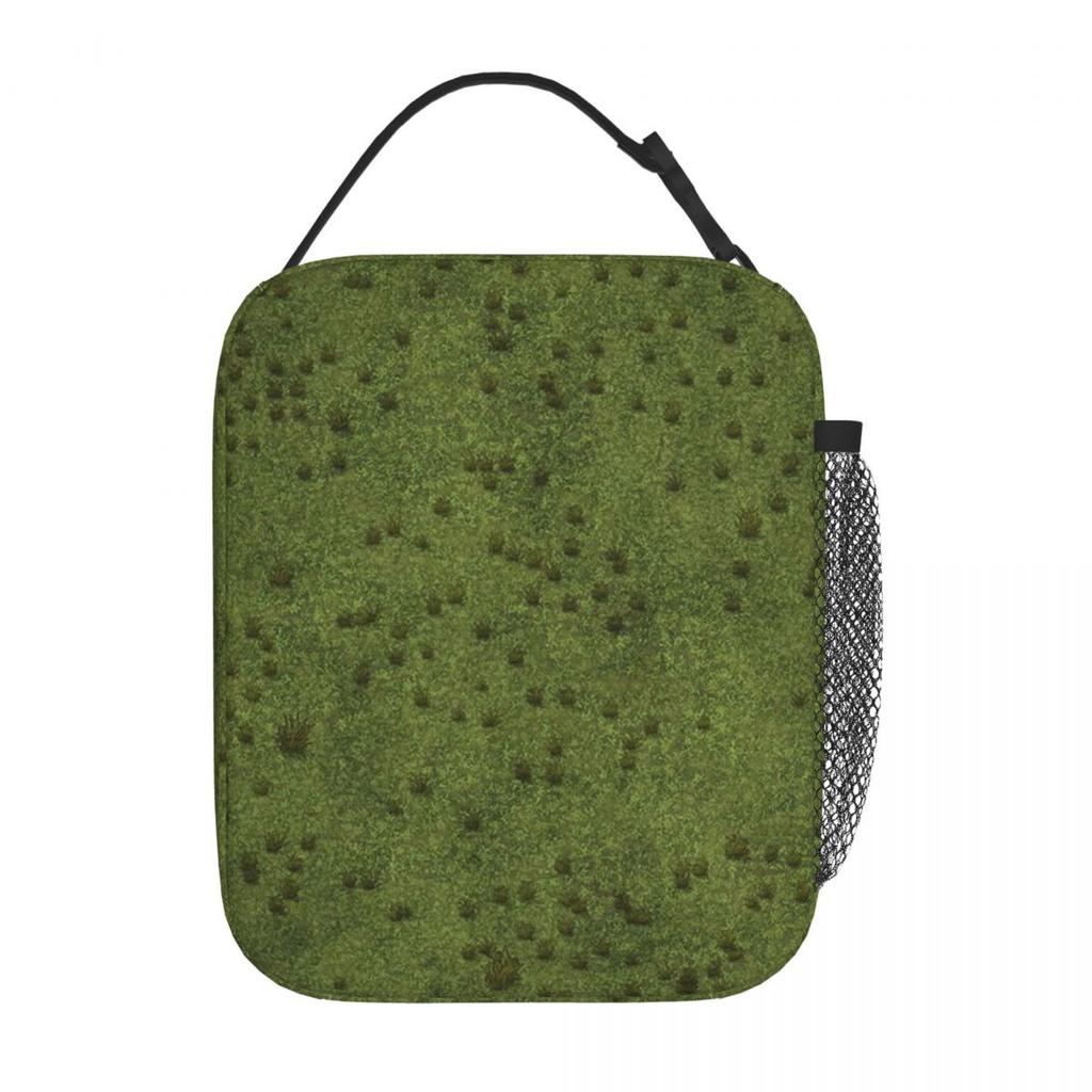 Grass Battlemat Insulated Lunch Bag for Women Children Leakproof Food Boxes Thermal Lunch Box Tote