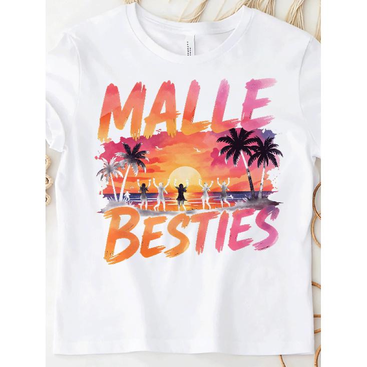 Malle Besties- Mallorca Party Junggesellinnenabschied(4) Overseas Printing Y2K Oversized Unisex T-Shirt For Men Women Retro 2000S Streetwear Baggy