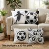 1pc Soccer Themed Throw Pillow Covers 2D Flat Printed Football Decorative Cushion Cases For Sports Fans Home Bedroom Decor