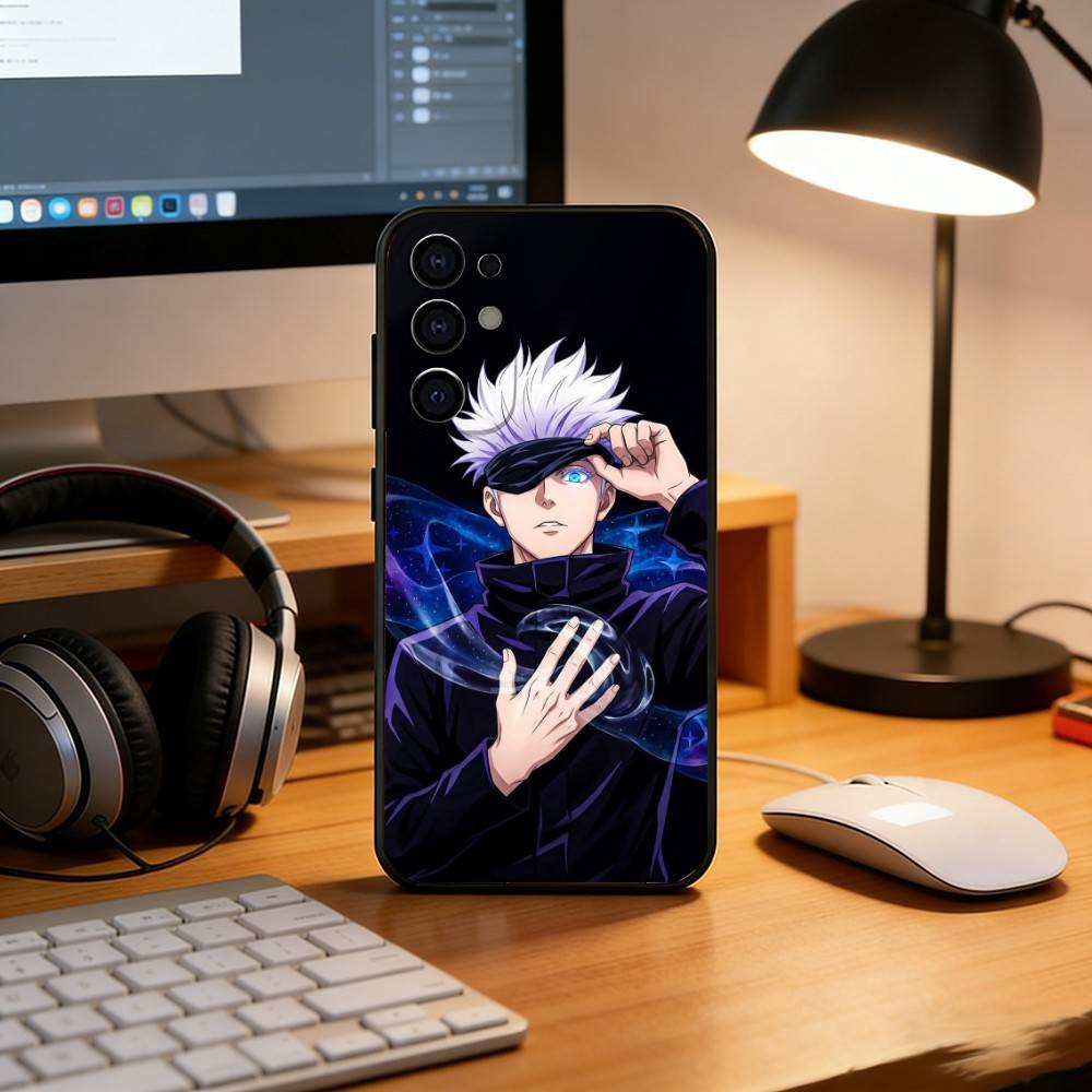 Anime J-Jujutsu Kaisen S-Satoru Gojo Phone Case Black Silicone Soft For Samsung S25,S24,S21,S22,S23,S30,Ultra,S20,Plus,Fe,Lite