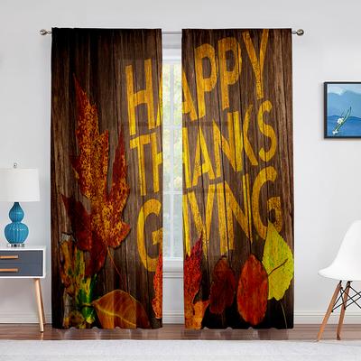 Erntedankfest Rustikaler Herbst Holz Hintergrund Transparenter Vorhang für Wohnzimmer Flur Wand Dekoration Zuhause Fensterdruck Tüllvorhänge