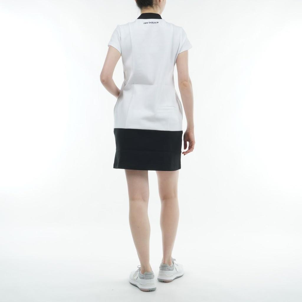 Golf Short Sleeve Mock Neck Dress Shape 1 [New Balance] Women's (Lightweight, Retention, Stretch) / 012-4124501 030_White [M]