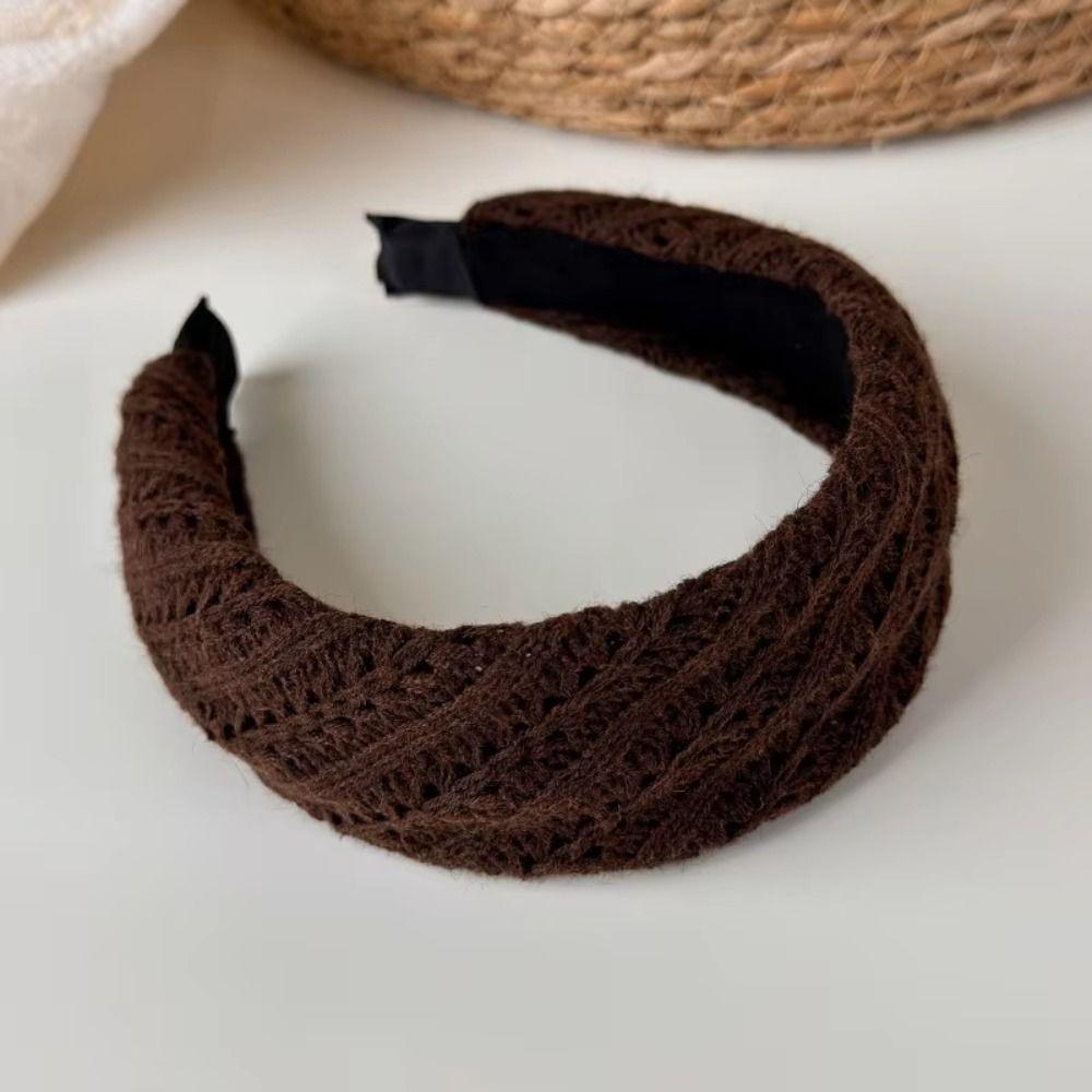Knit Woolen Hairband Solid Color Warm Hair Band Cute Knitted Headband Winter